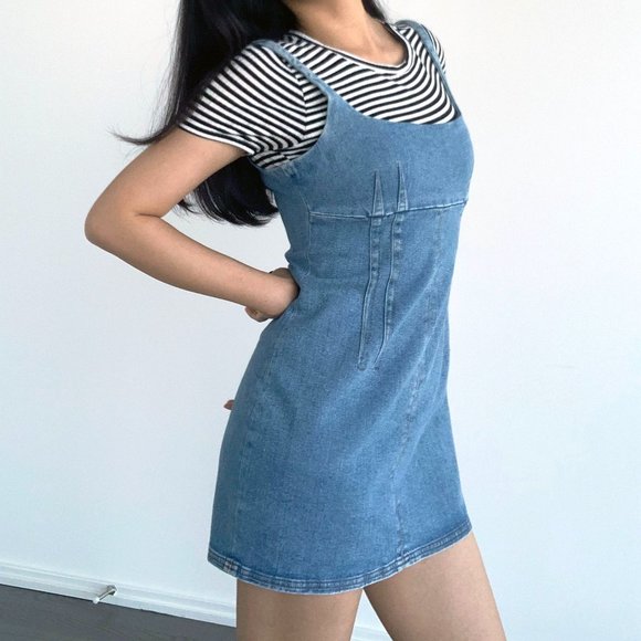 Urban Outfitters Scoop Neck Denim Mini Dress